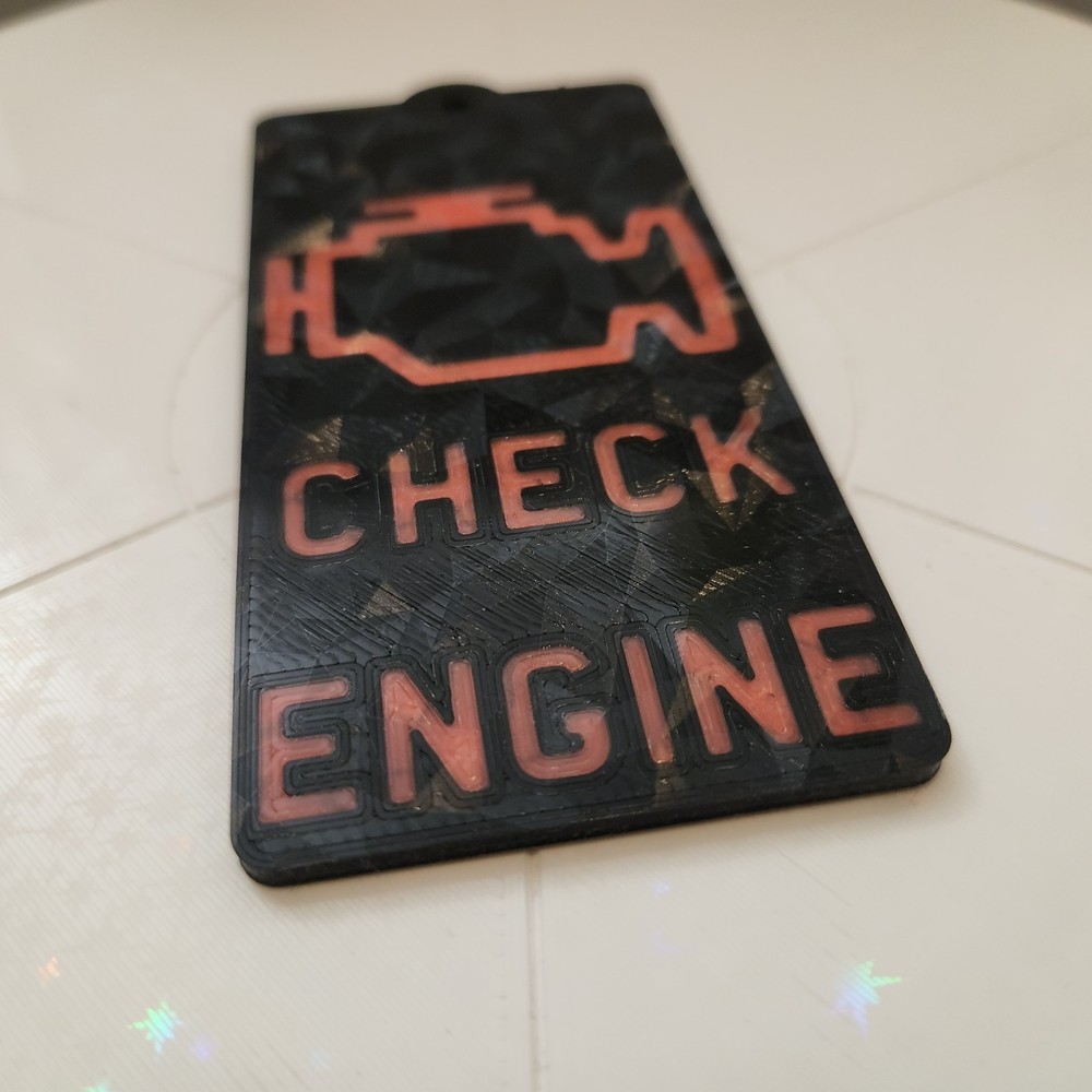 Check Engine Light Hanging Badge – Fun Interior Ornament