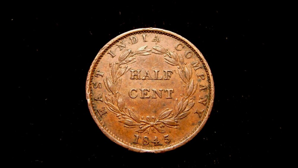 STRAITS SETTLEMENTS. 1/2 CENT 1845 WW.