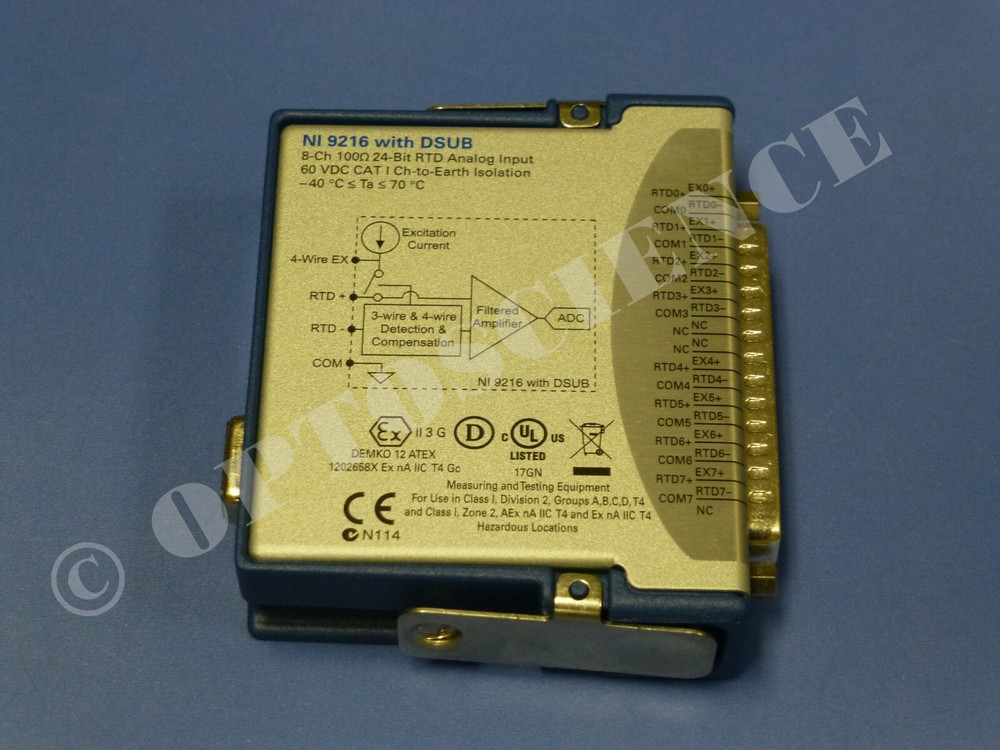 National Instruments NI 9216 cDAQ Temperature / RTD Input Module, D-Sub
