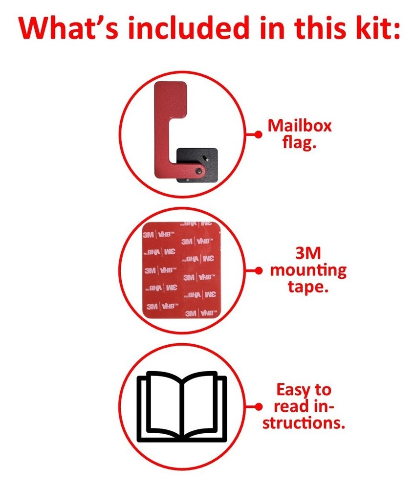 HDPE Mailbox Replacement Flag – Peel & Stick Adhesive Mount – Weatherproof