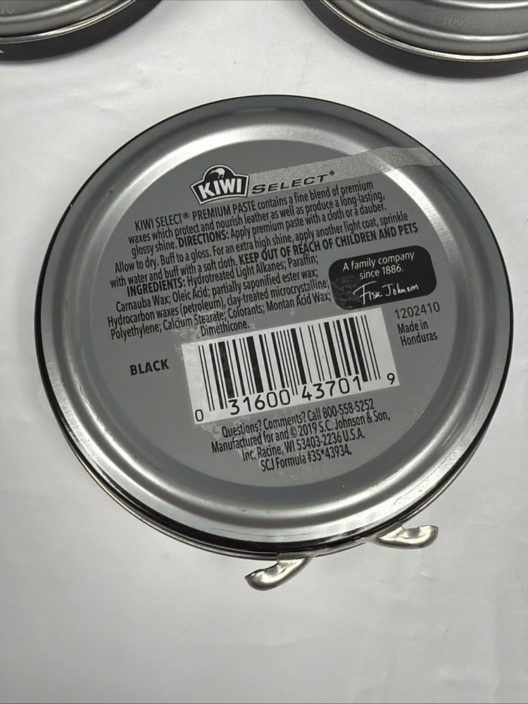 3 Pack Kiwi Select Polished Leather Premium Paste 1⅛oz. Black