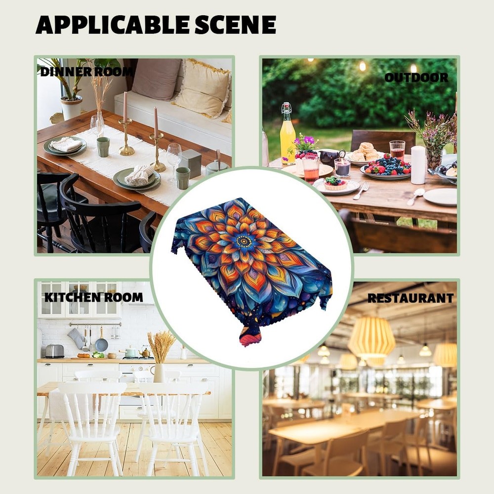 Mandala Decorative Rectangle Table Cloth 70" x 52" (Rectangular), Mandala_20