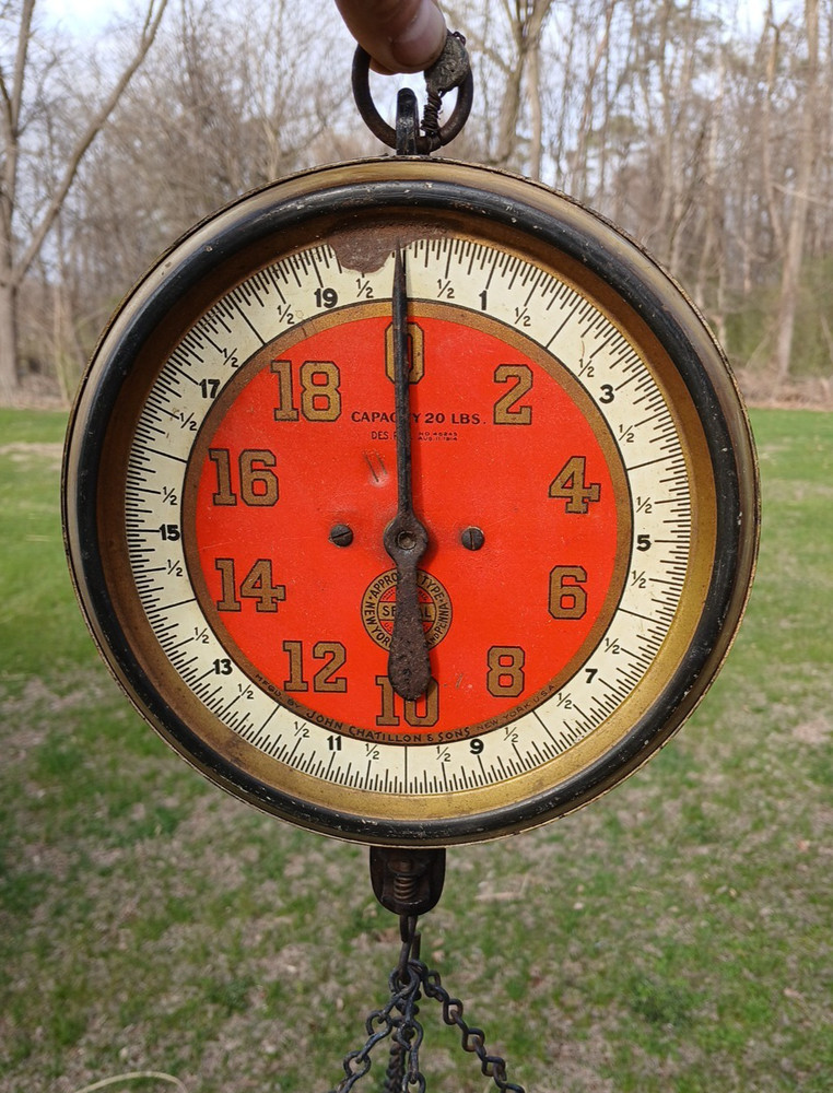 Vintage John Chatillon & Sons Hanging Platform Hardware Store Scale