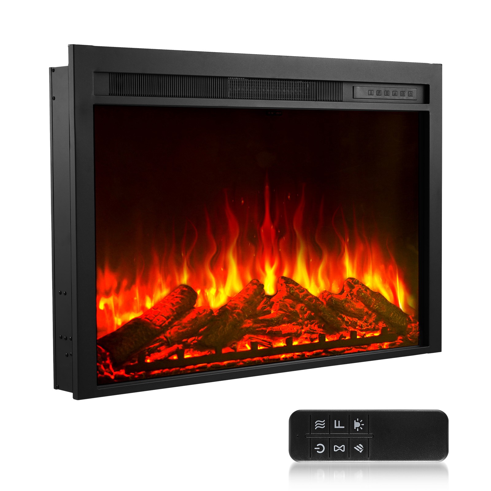 Uimoso 40in Electric Fireplace Insert with Wall Mount & Adjustable Heater