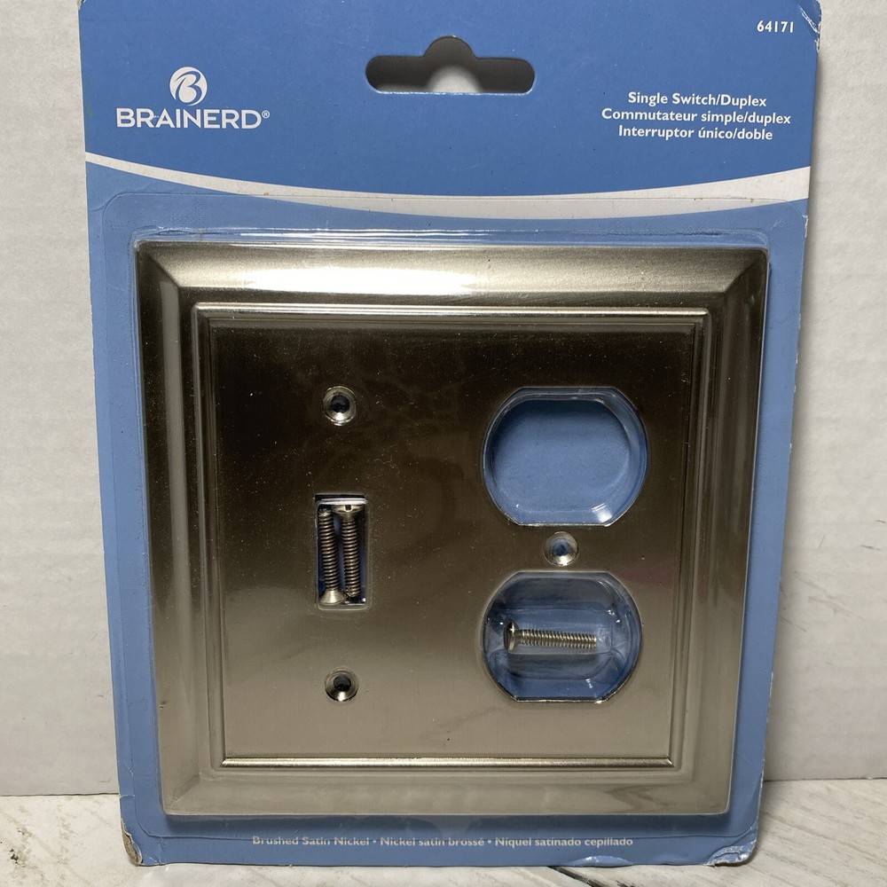 Brainerd Studio Brushed Satin Nickel Single Switch/ Duplex # 64171