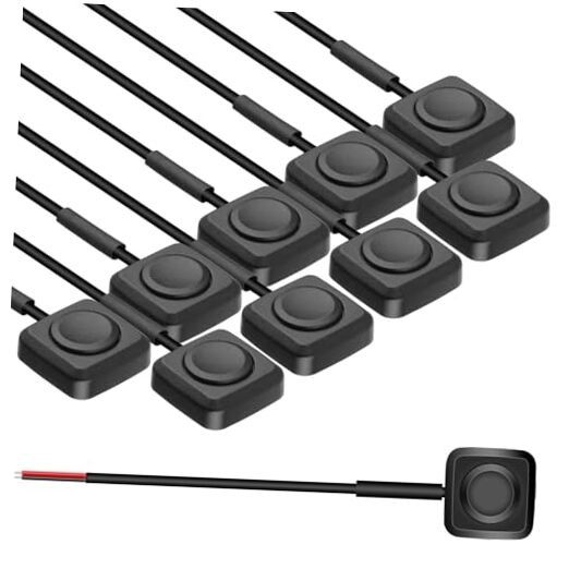 10Pcs Momentary Push Button Switch, Surface Mount ON/Off Mini 11.43in Wire