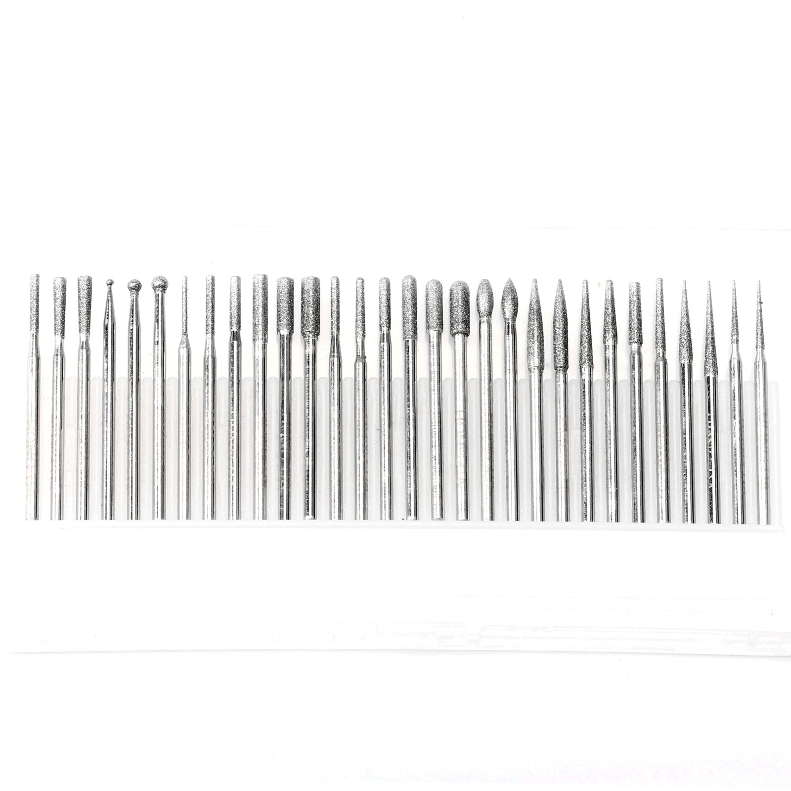 30Pcs Diamond Grinding Bits Set Stone Carving Tools for Dremel 1/8" 3/32" Shank