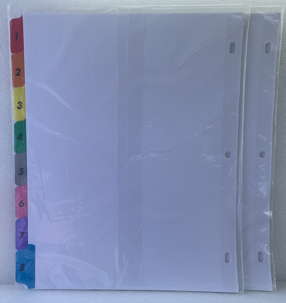 2-pk Sparco 21901 Color Coded Indexing System 8 Tabs