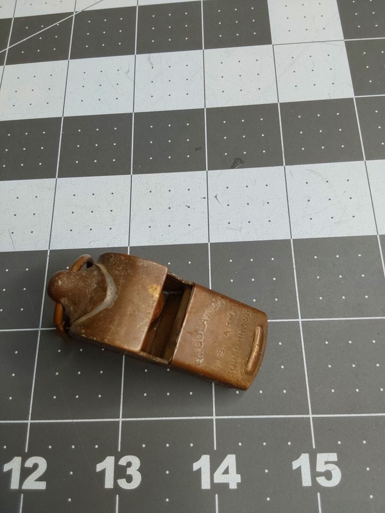 WWII US Army Regulation Solid Brass Whistle