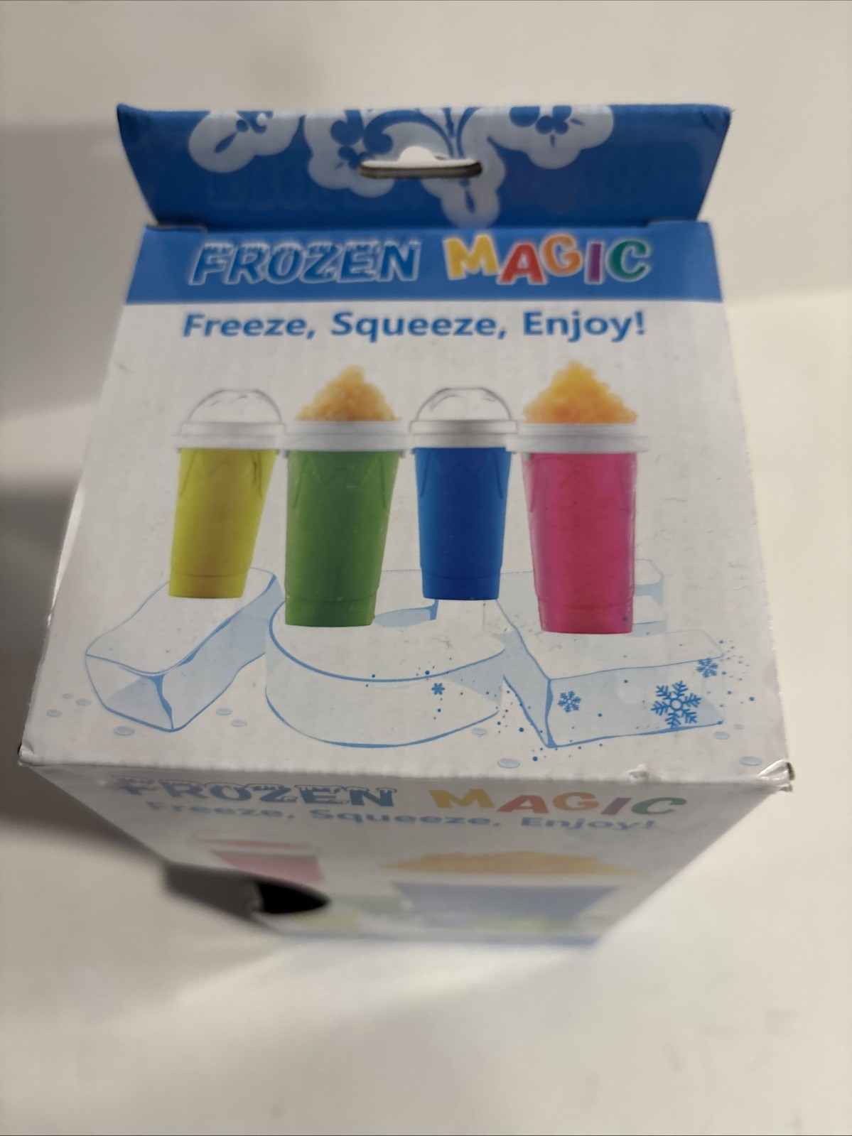 FROZEN MAGIC Squeeze Cup, Blue - Easy To Make, No Mess - New - Free Shipping