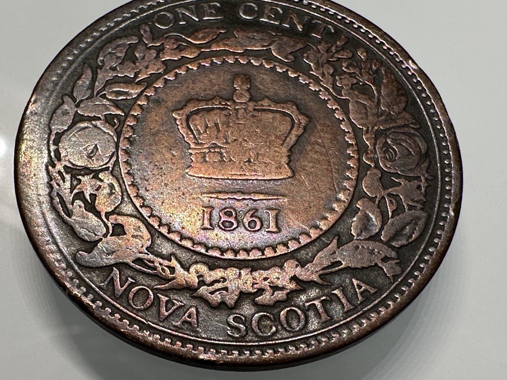1861 NOVA SCOTIA CANADA COPPER PENNY I789