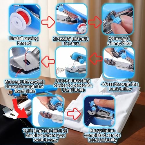 Portable Sewing Machine, Handheld Mini Sewing Machine for Beginners, 1-Second