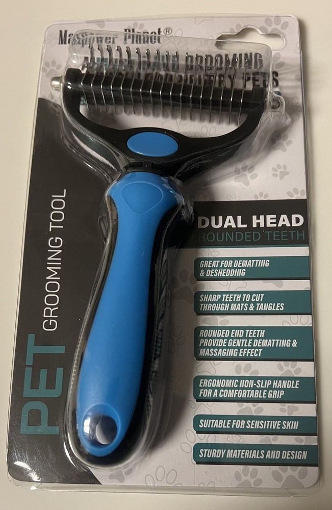 NEW Maxpower Planet Pet Grooming Tool Dual Head Rounded Teeth