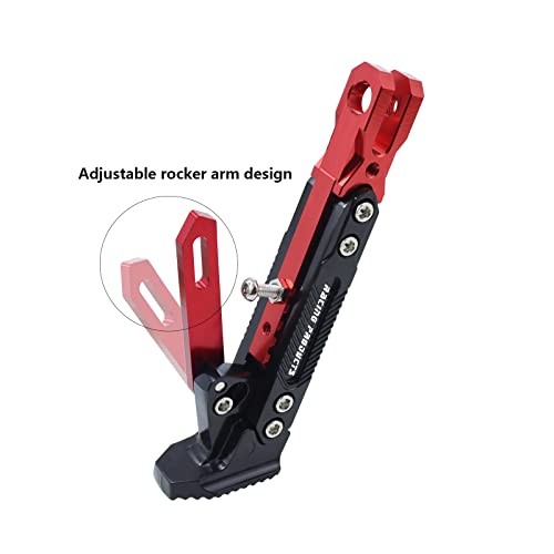 Universal Motorcycle Kickstand Adjustable Foot Side Support Parking Red