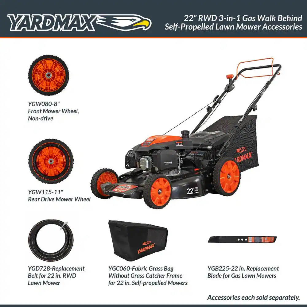 22 In. 201 Cc SELECT PACE 6 Speed CVT High Wheel RWD 3-In-1 Gas Walk behind Self