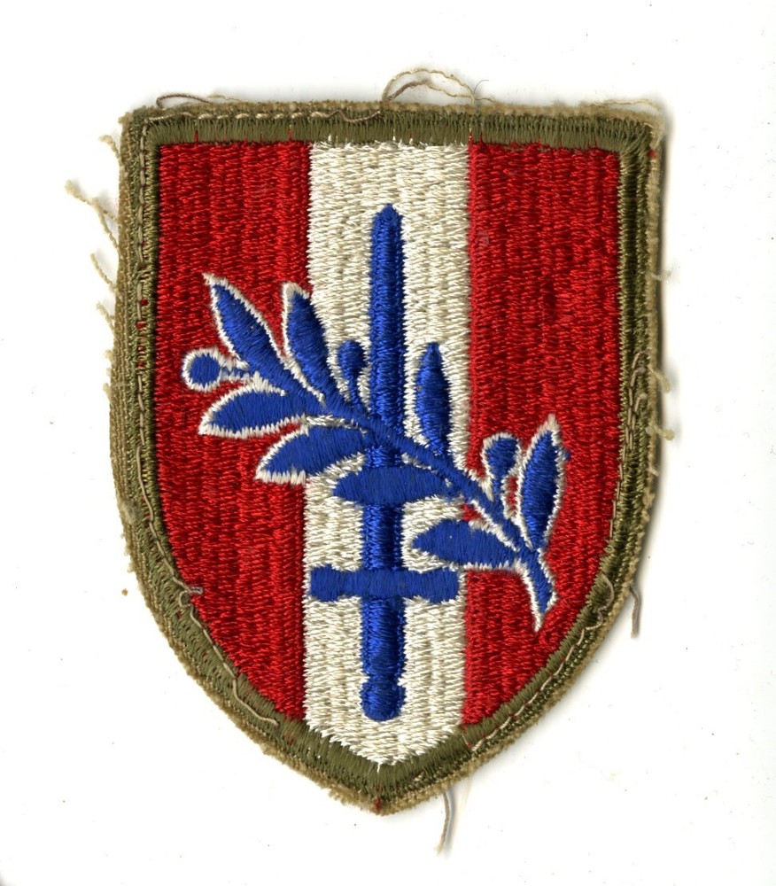 Austria Occupation OD Border White Back Patch Cut Edge Vintage