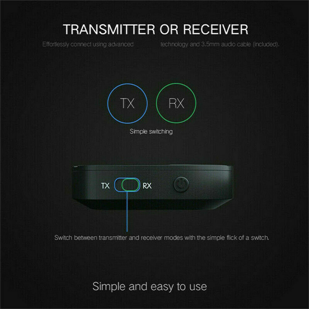 2in1 Bluetooth Transmitter Receiver Wireless Adapter TV Home Stereo A2DP Audio