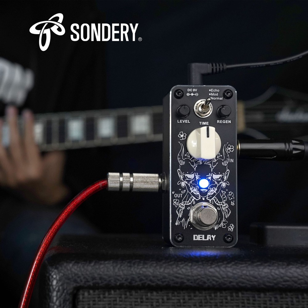Sondery Digital Delay Pedal with 3 Effects - Echo Modulation Mini size,