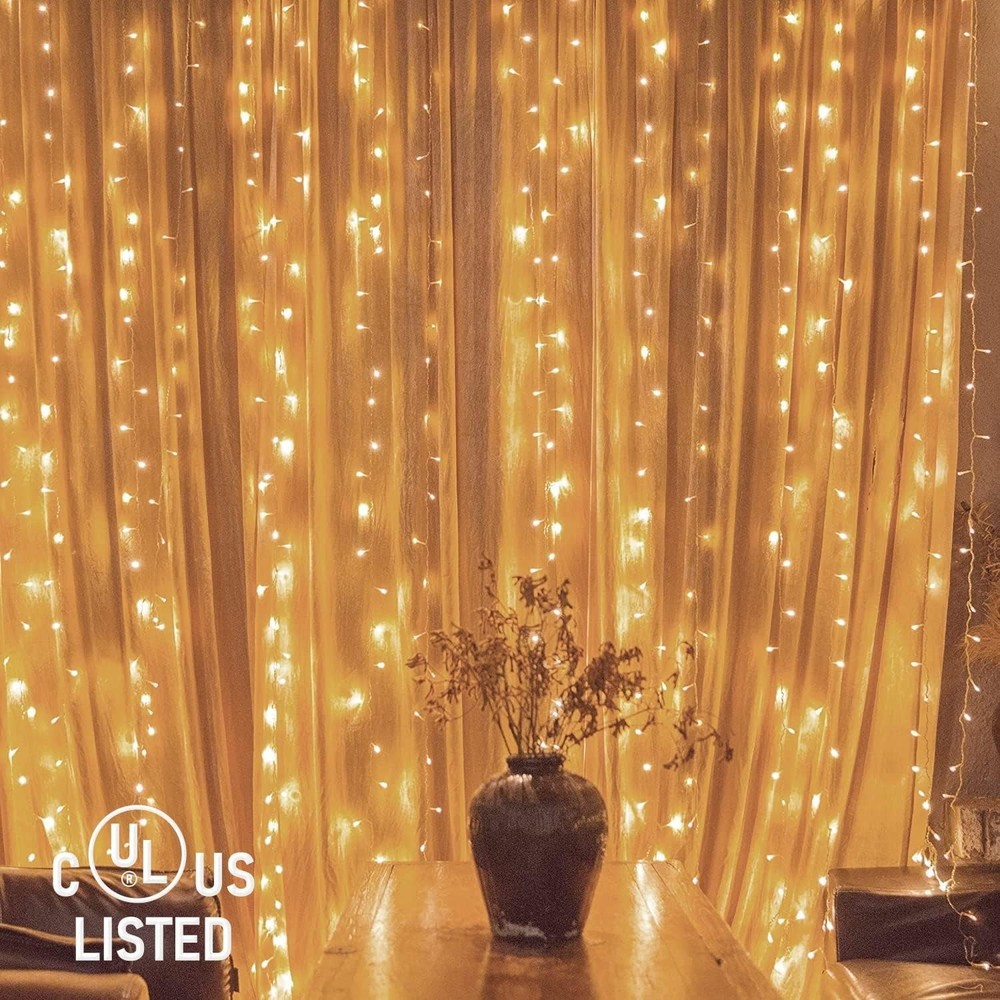 Versatile Waterproof LED String Lights - 300 Warm White, 8 Modes, Remote Control