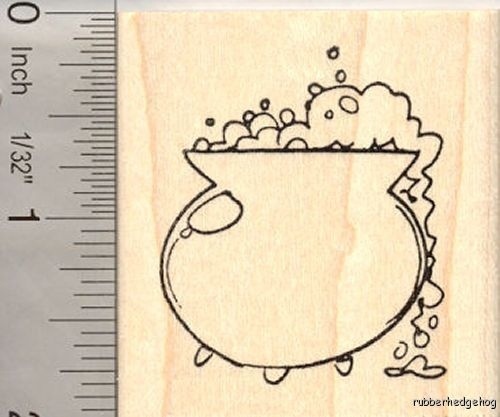 Witch's Cauldron Halloween Rubber Stamp G-12405 WM