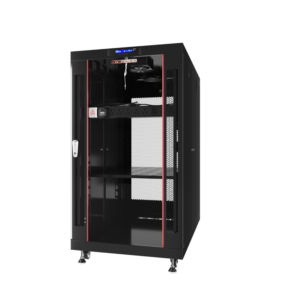 22U Server Rack Cabinet Premium Network Enclosure 35" Depth Data Cabinet wheels