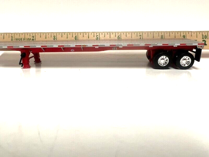 DCP FIRST GEAR 1/64 SCALE FLATBED TRAILER SILVER DECK RED FRAME