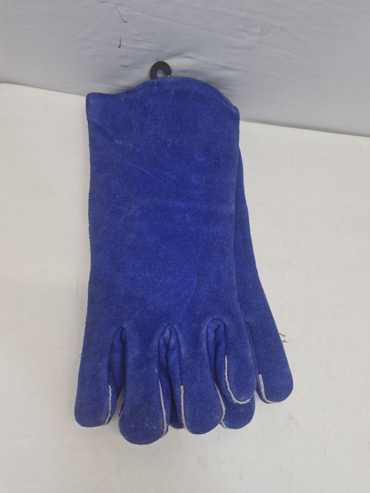 Task Master Leather Fireplace/Welding Gloves blue