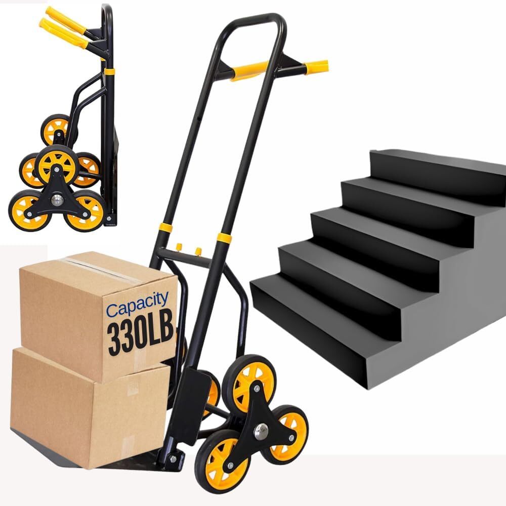 330Lbs Stair Climbing Cart Heavy Duty Hand Truck Dolly with Telescoping Handle