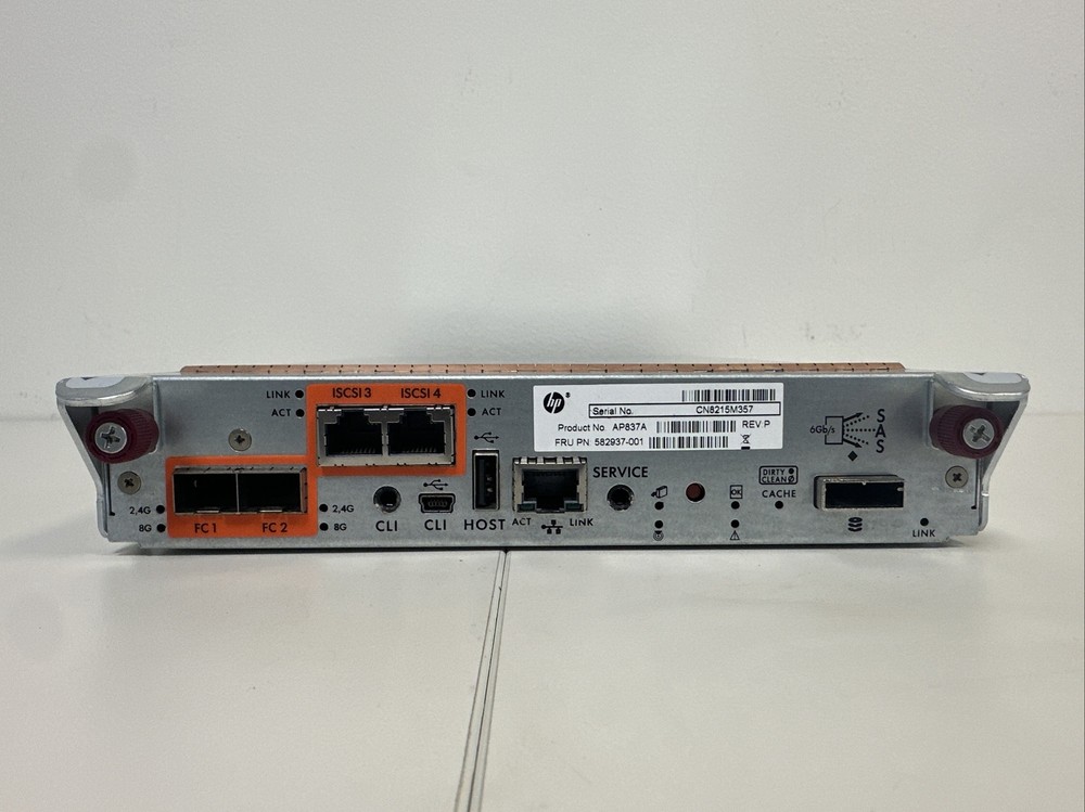HP AP837A 582937-001 SAS FC iSCSI Smart Array Controller Module