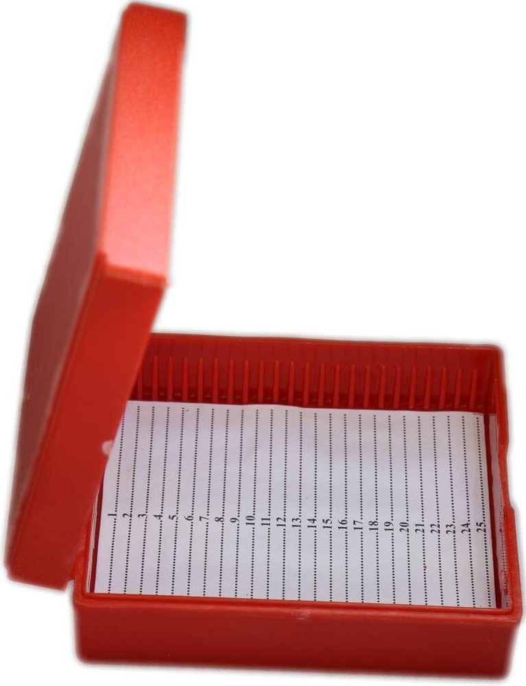 Microscope slide box 25 slides with index holder prepared slides