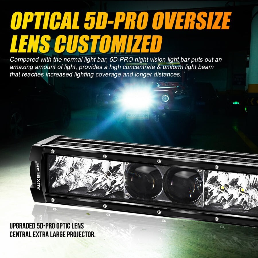 12" 5D-PRO SERIES SPOT LED LIGHT BAR WITH 5D PROJECTORS