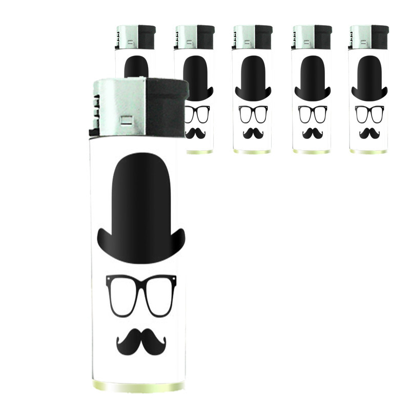Cool Mustache D5 Set of 5 Electronic Refillable Butane