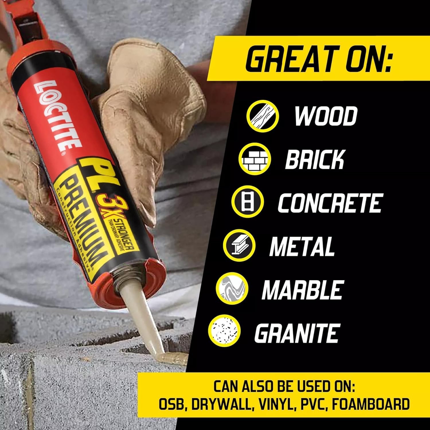 LOCTITE PL Premium 10 Oz. Polyurethane Construction Adhesive 1390595 Pack of 12