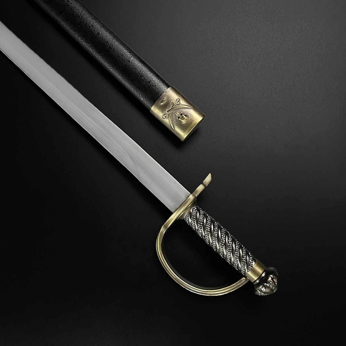 P.S. Caribbean Pirate Sword Pirate Cutlass Saber Sword (Brass Hilt)