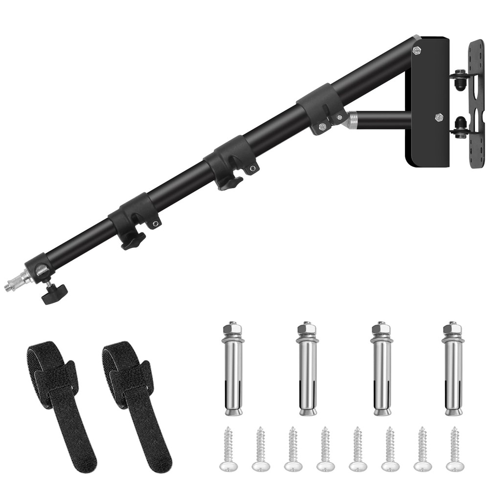 Ring Light Wall Mount with Triangle Base, 43.3inch/110cm Length Adjustable Su...