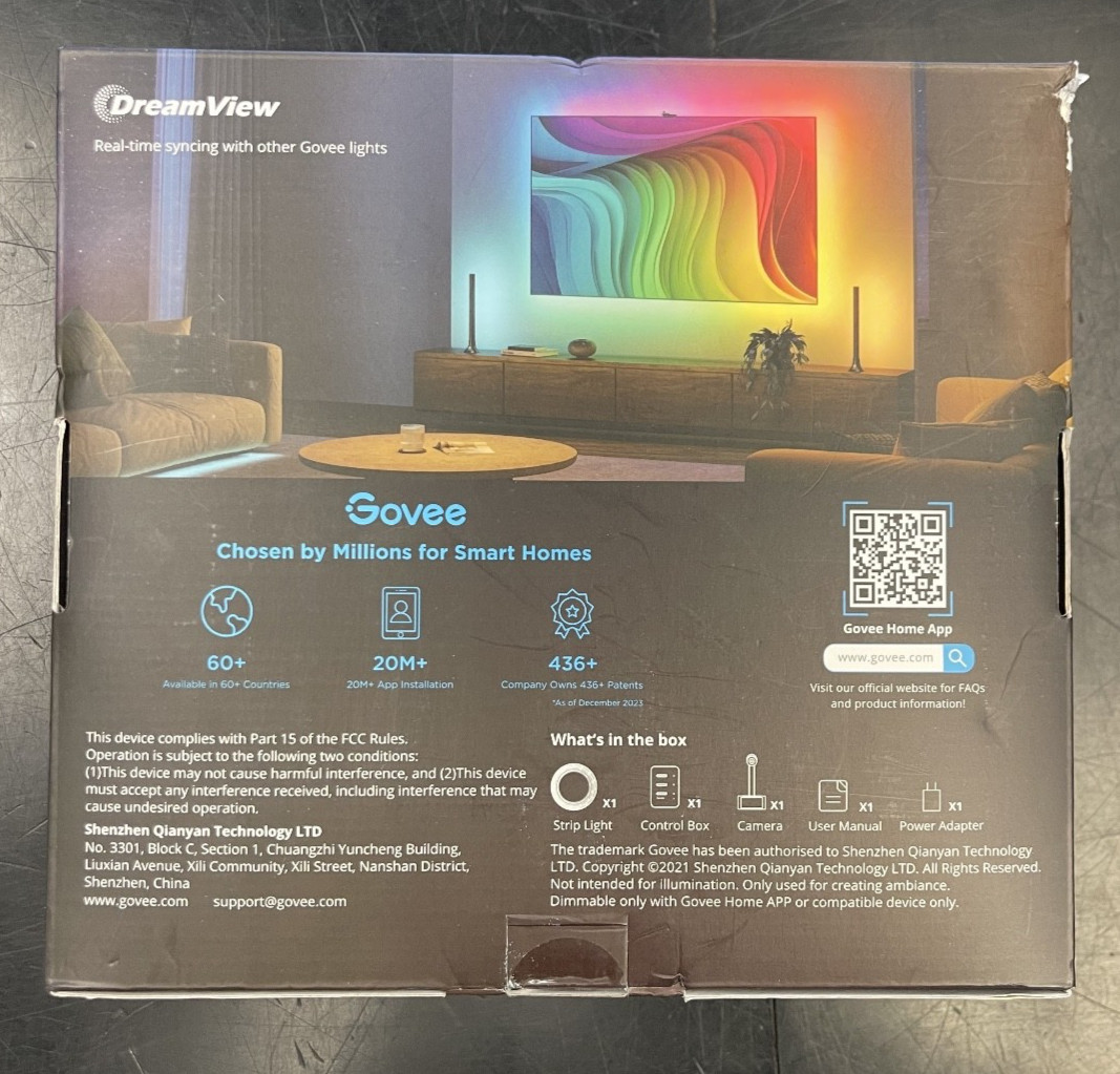 Govee DreamView T1 16.4' TV Backlight Wi-Fi Bias Lighting Home Theater Acc. New