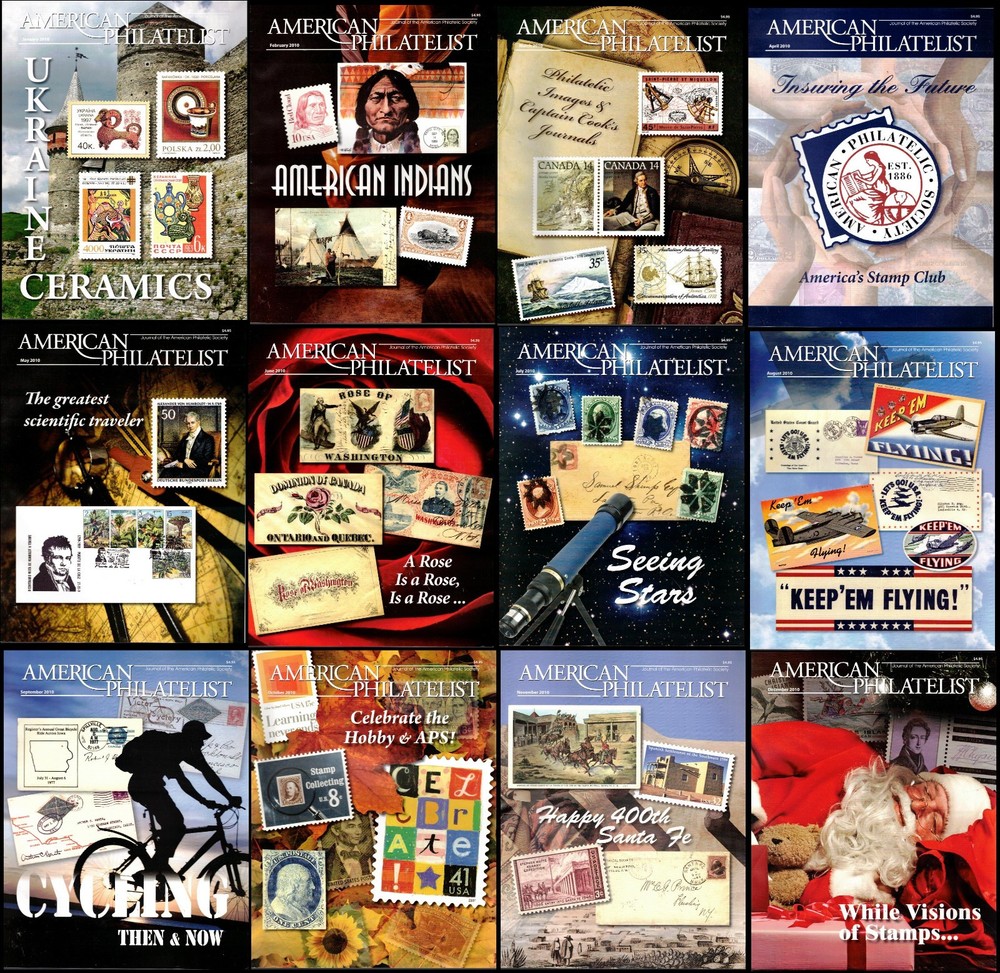 AMERICAN PHILATELIST 12 ISSUES 2010 ~ 1200 pages ~ Stamps, Covers, US, Worldwide