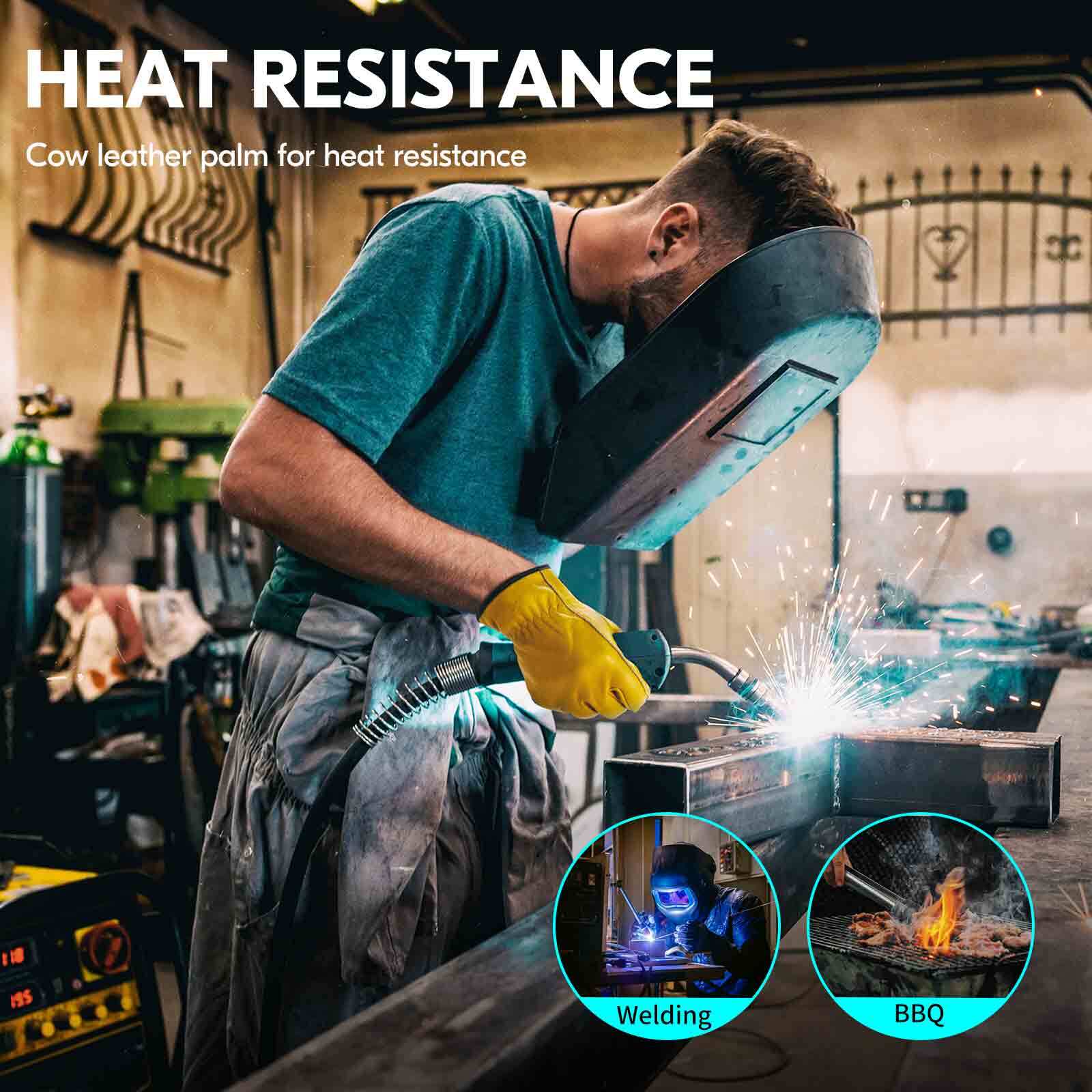 Vgo 1/2/3Pairs Unlined Cow Grain Leather Work Gloves,Driver Gloves(CA9590)