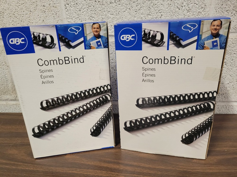 GBC CombBind Plastic Presentation Document Binding Spines - 9/16" WHITE - 100 Pc