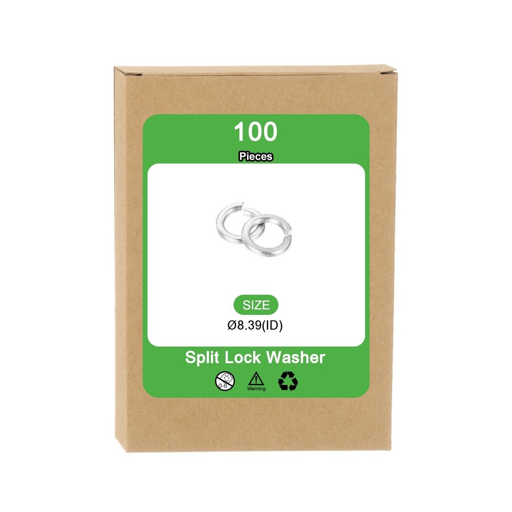 M8 Split Lock Washer, 100Pcs 304 Stainless Steel Spring Lock Washers