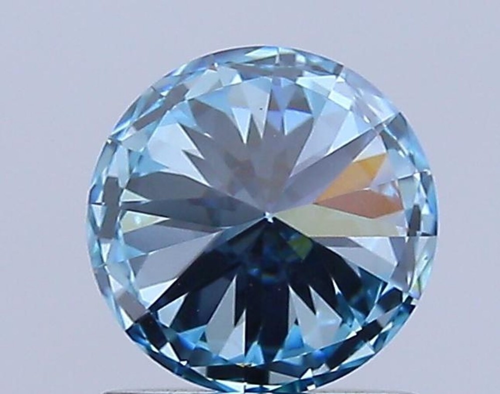 Blue Round Cut Lab Created Diamond IGI