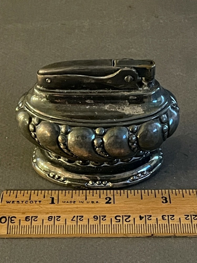 VINTAGE RONSON CROWN SILVERPLATE TABLE LIGHTER