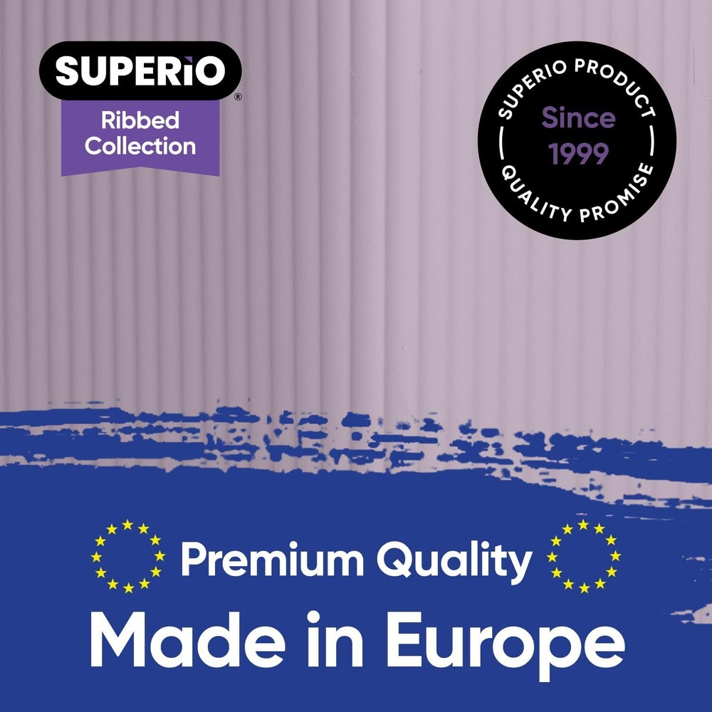 Superio 15L Medium Ribbed Storage Bin- Plastic Storage Bin (8 Pack, Lilac)