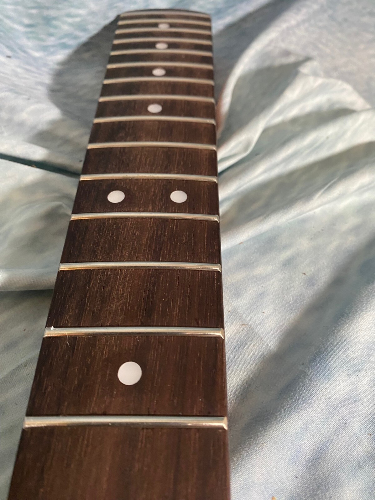 Roasted Mahogany Strat Neck Rosewood Slab Stainless Steel Rolled Frets Bone Nut