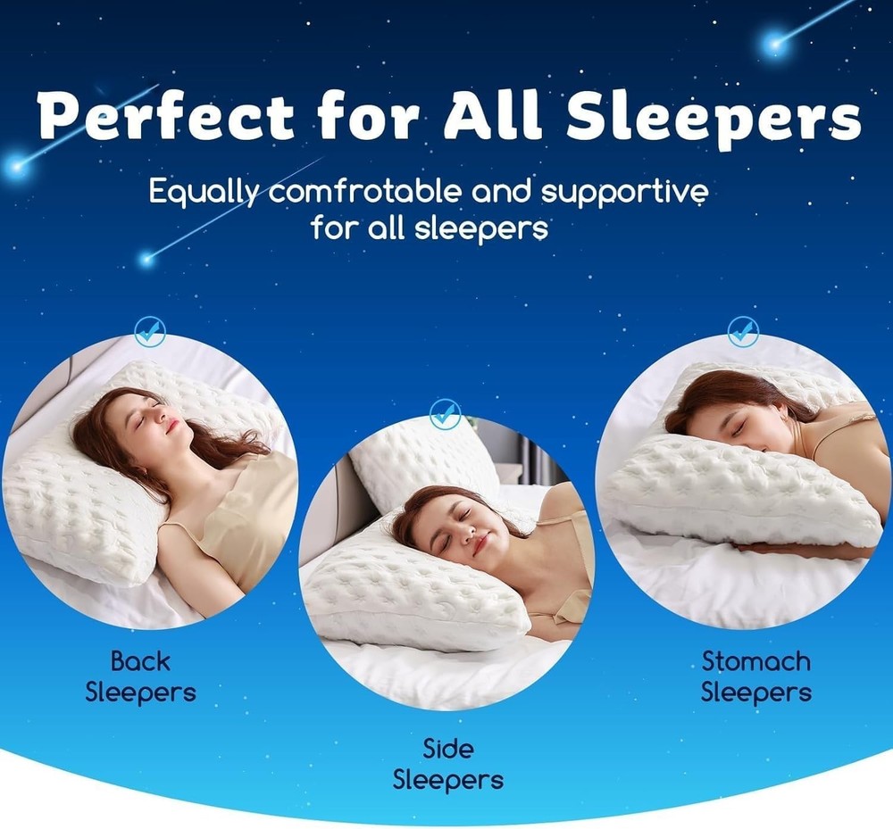 Luxury Cooling Side Sleeper Pillow - Adjustable Shredded Memory Foam Comfort