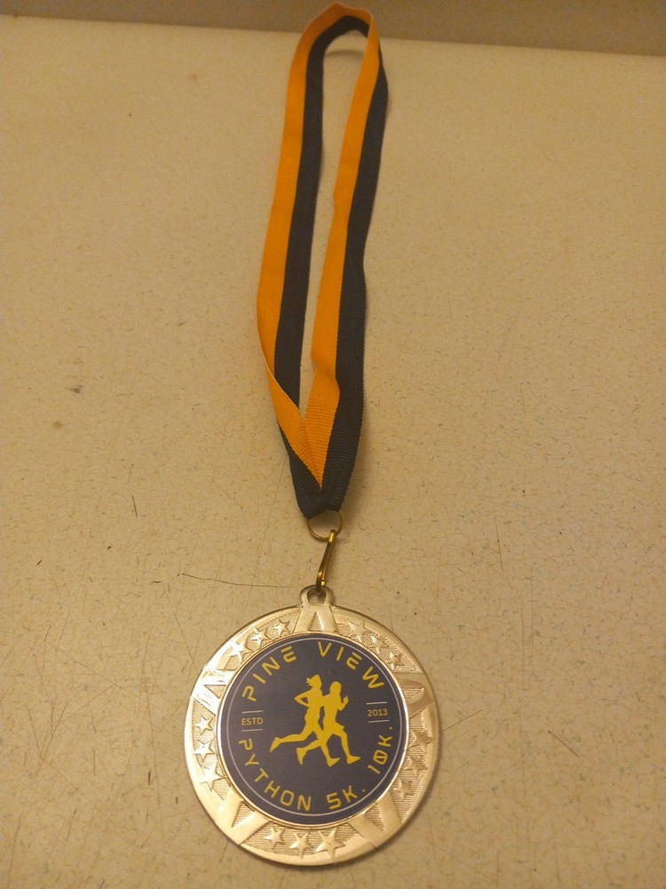 Pine View Python 5k 10k Running Medal