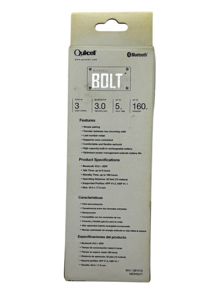 Quickcell BOLT Mini Bluetooth Headset - Black