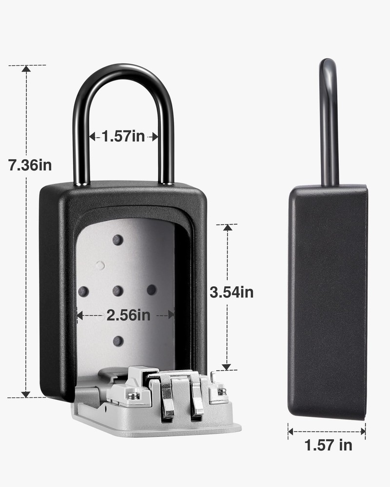 Puroma Lock Box Large Key Lock Box Resettable Combination Code Lockbox Portab...