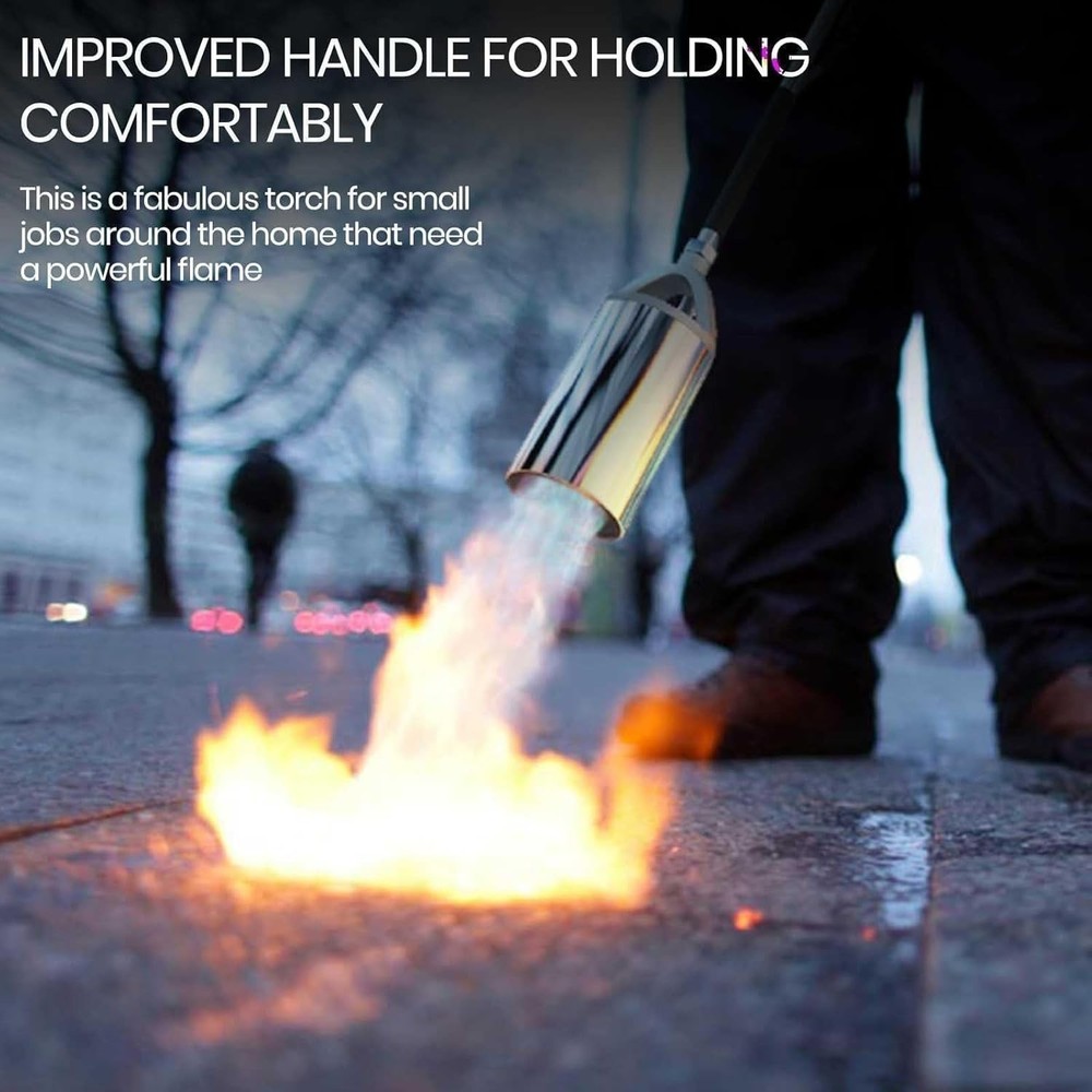 Efficient Propane Weed Torch with Button Igniter & 12FT Hose for Quick Use