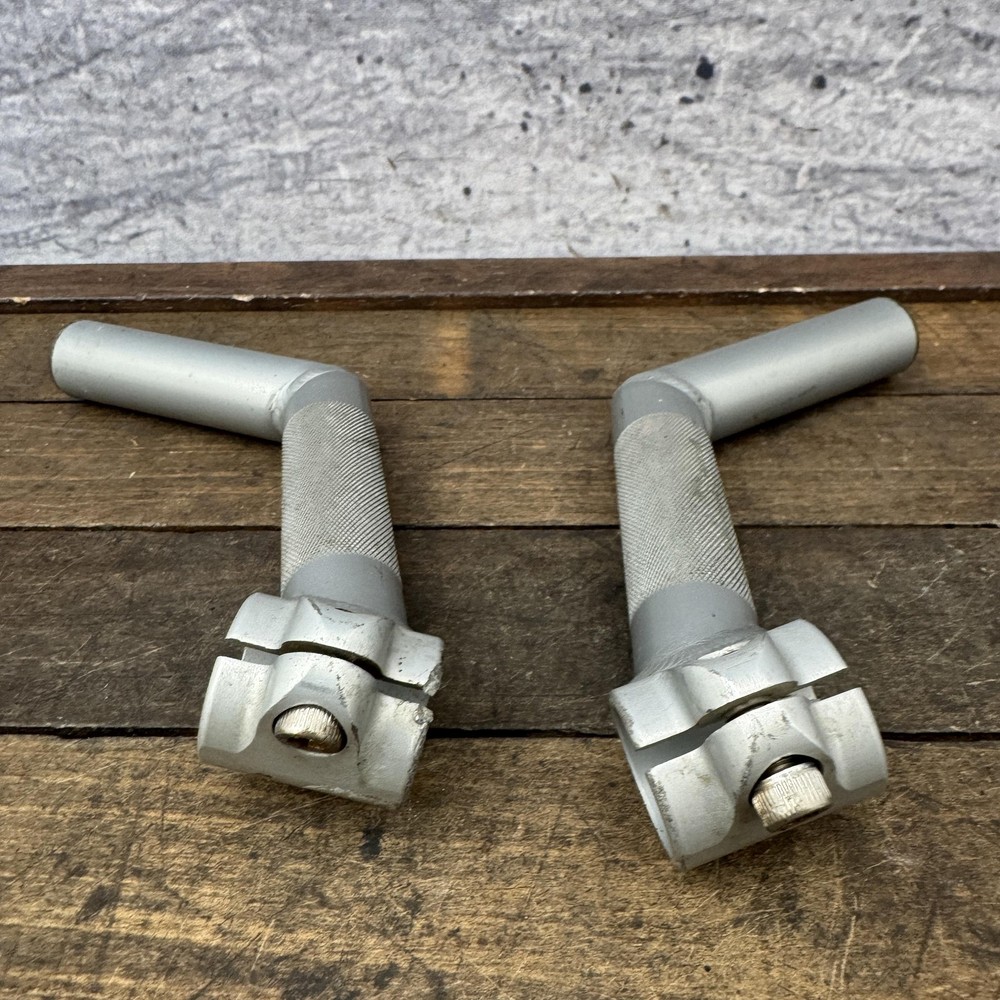 Vintage ControlTech Control Stix 90s MTB Handlebar Bar Ends Silver L-Bend Pair